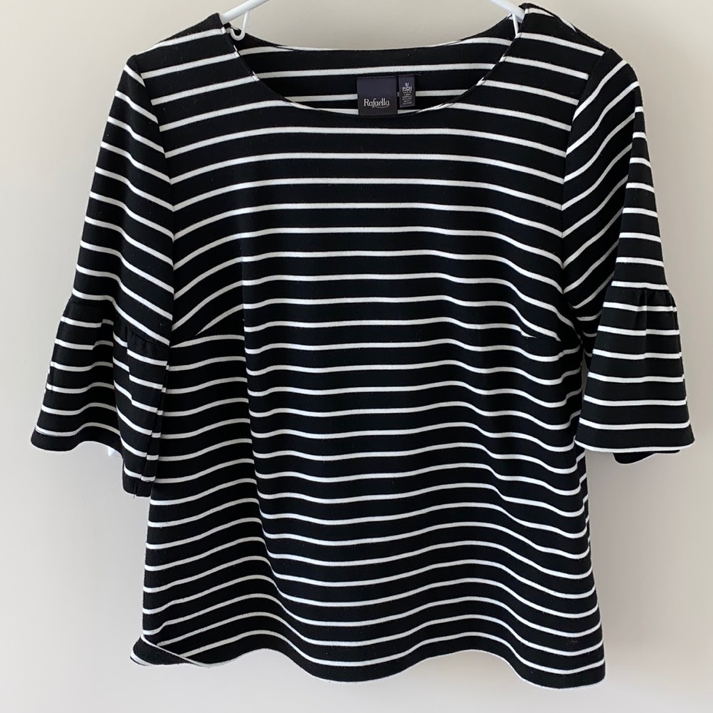 Stripe Ruffle Sleeve Top